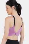 Zelocity Medium Impact Moisture Wicking Sports Bra with Removable Padding - Lavender Herb — thumbnail 2